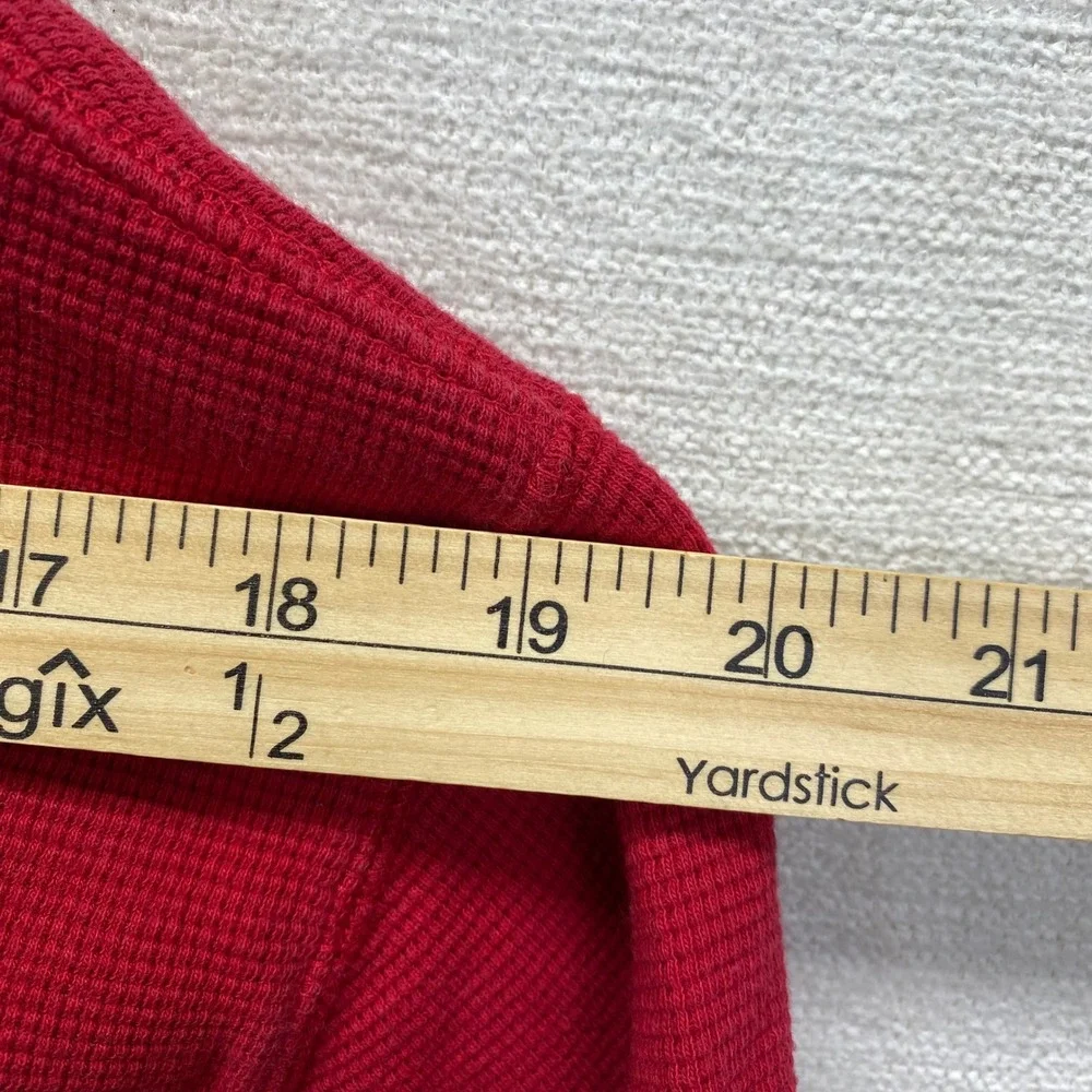 Polo Ralph Lauren Mens Large Red Waffle Knit Thermal‎ Long Sleeve Crewneck Shirt
